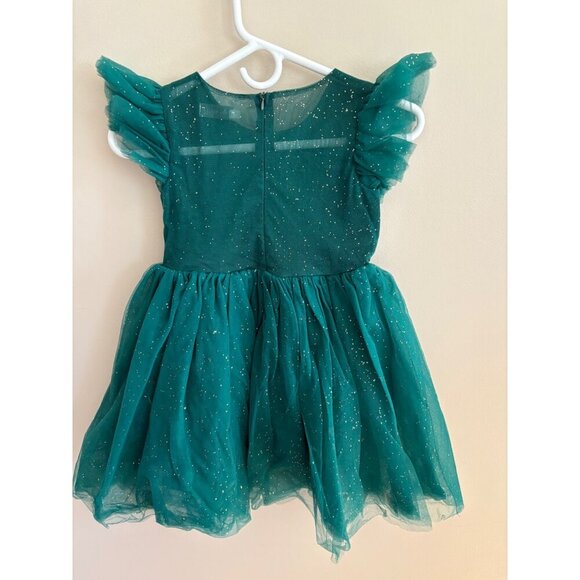 Trish Scully Girls Green Glitter Emerald Party Holiday Photoshoot Dress Size 6 - Picture 5 of 12